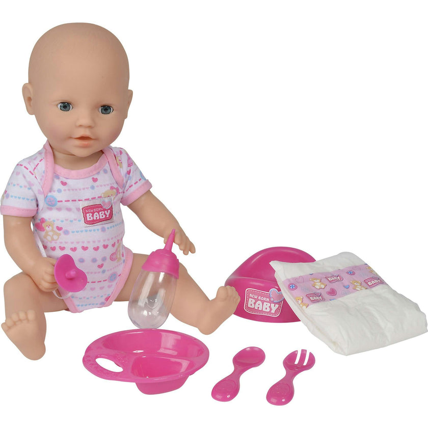 Newborn Baby: Drink & Wet - 7pc Pink - 15" Doll