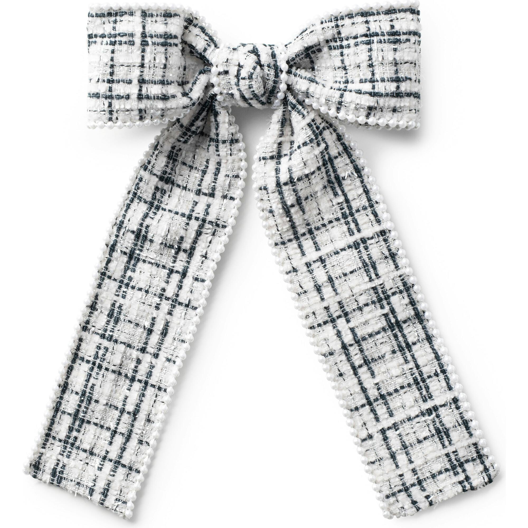 Estella Tweed Pearl Trimmed Long Tail Clip