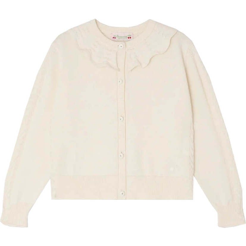BONPOINT Lueur Ruffle Cardigan - Craie