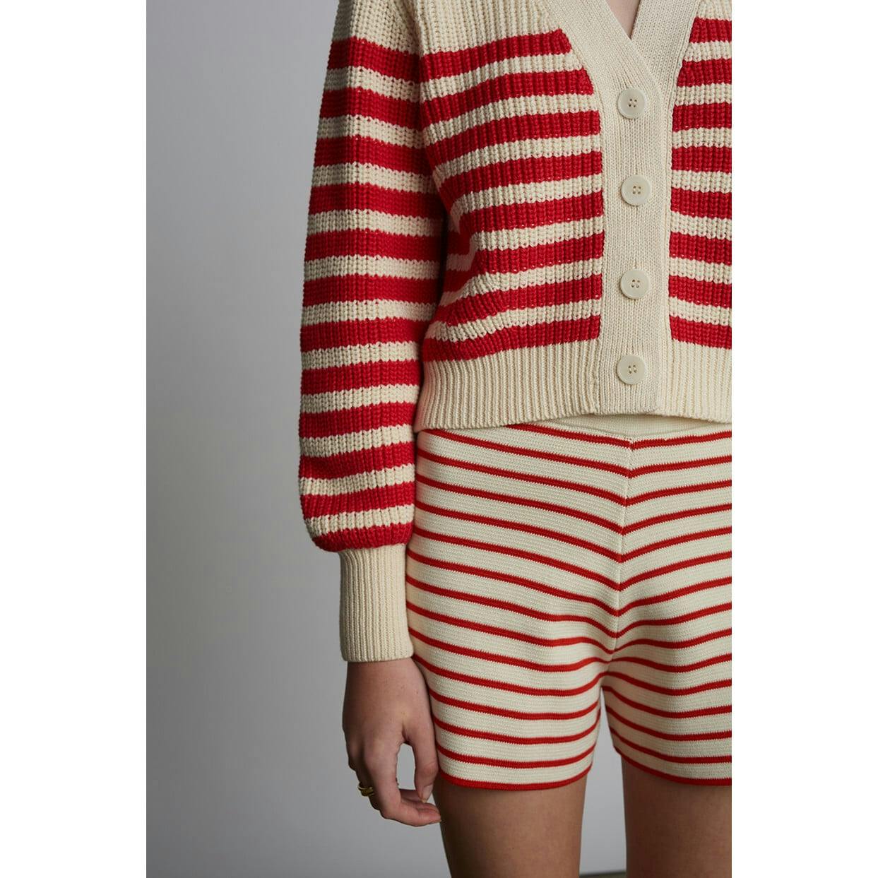 LEA STRIPE SHORT | IVORY + ROSSO