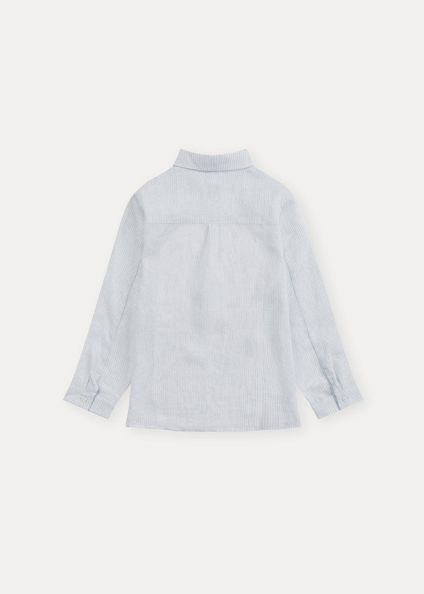 Light Blue Stripes 100% Linen Shirt