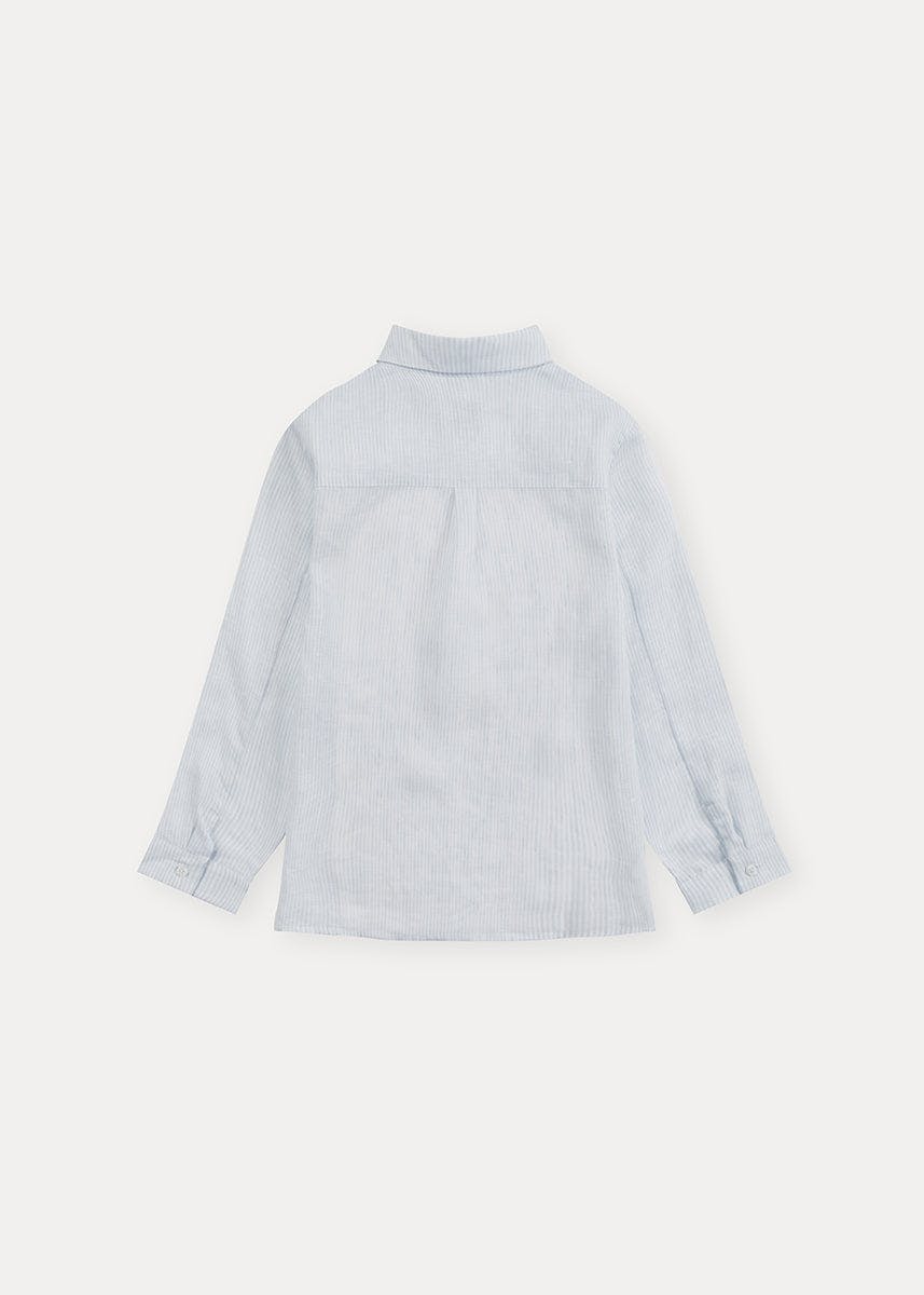 Light Blue Stripes 100% Linen Shirt