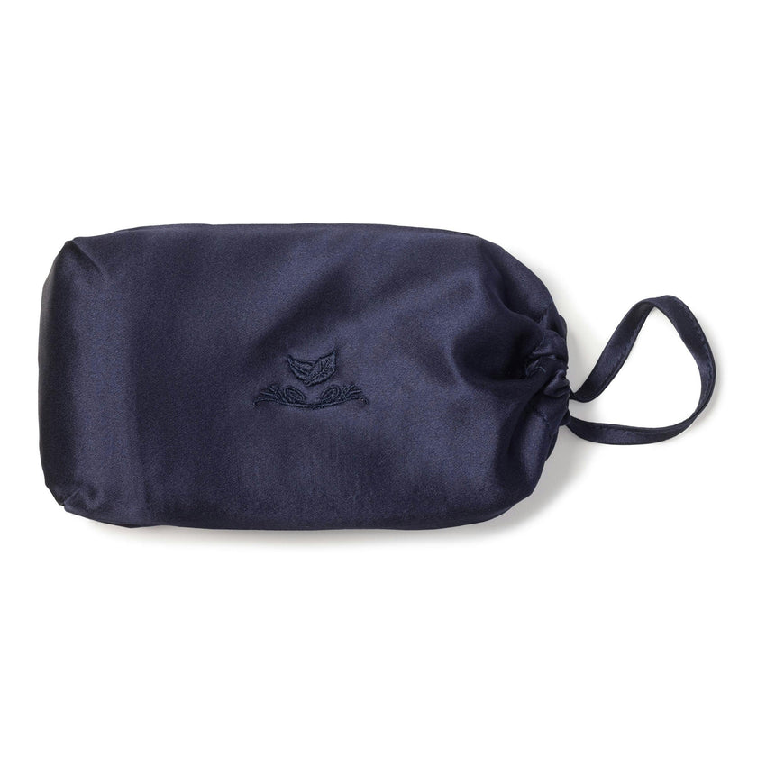 Silk Pillow Cover in Navy