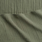 Zen Crinkled Comfort Flat Sheet, Green