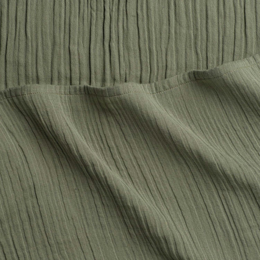 Zen Crinkled Comfort Flat Sheet, Green