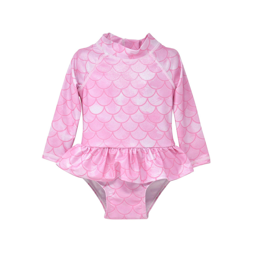 UPF 50+ Alissa Infant Ruffle Rash Guard Swimsuit