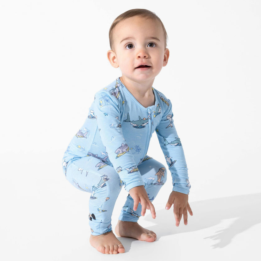 Shark School Bamboo Convertible Footie