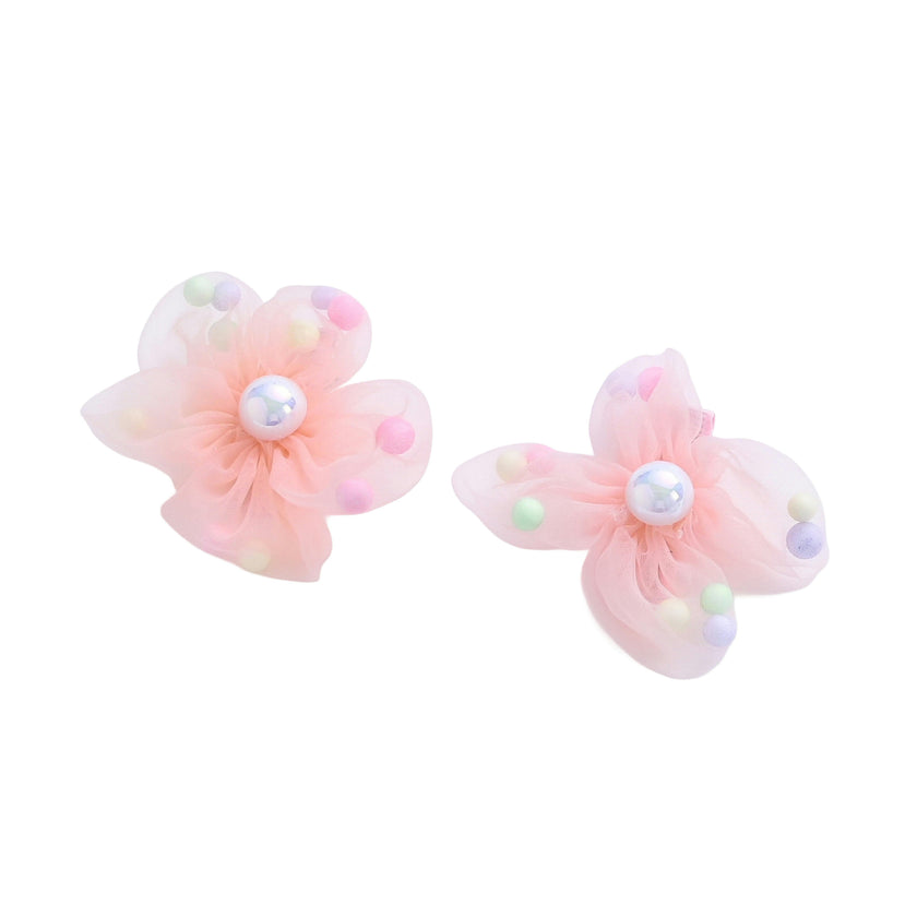 Sheer Petal Flower Hair Clip Set