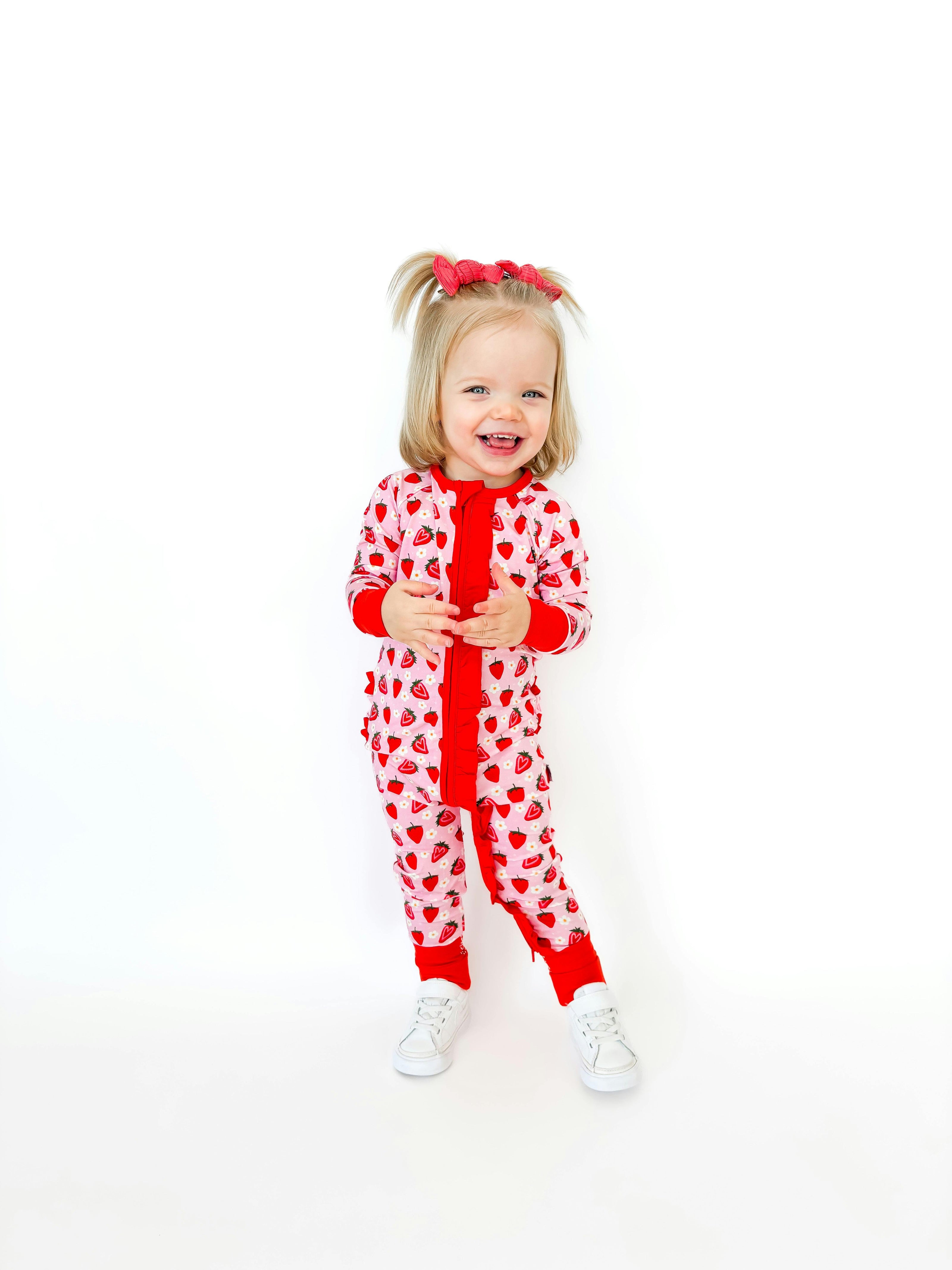 Strawberry Fields Ruffle Snoozer