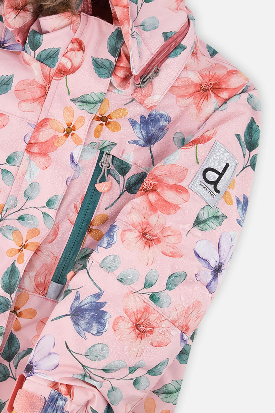 Two Piece Play Snowsuit Pink Vintage Floral Print