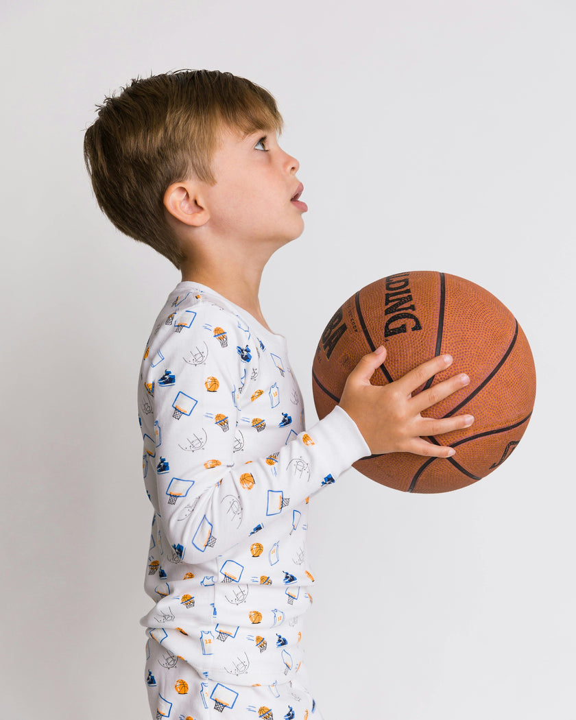 The Organic Long Sleeve Pajama Set [Basketball]