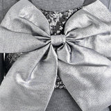 Gray Melina Bow Ruffle Set