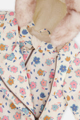 Baby Two Piece Snowsuit White With Floral Print