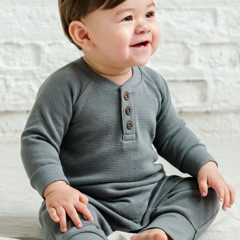 Crosby Waffle Knit Henley Romper