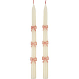 Pink Bow Taper Candles