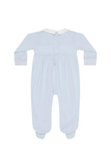 Blue Pumpkin Patch Embroidered Footie