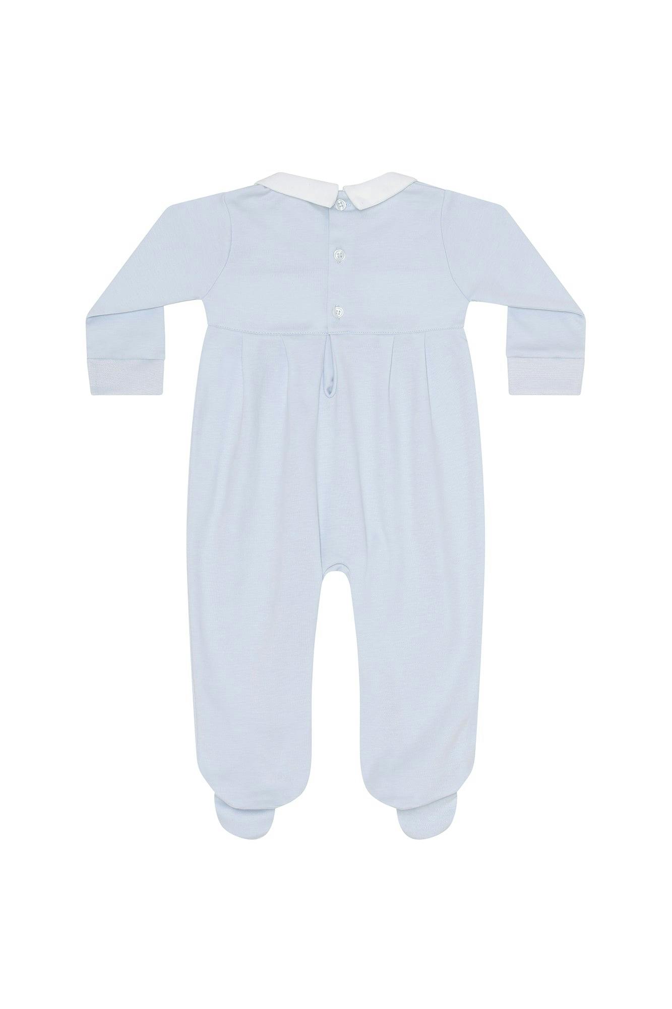 Blue Pumpkin Patch Embroidered Footie