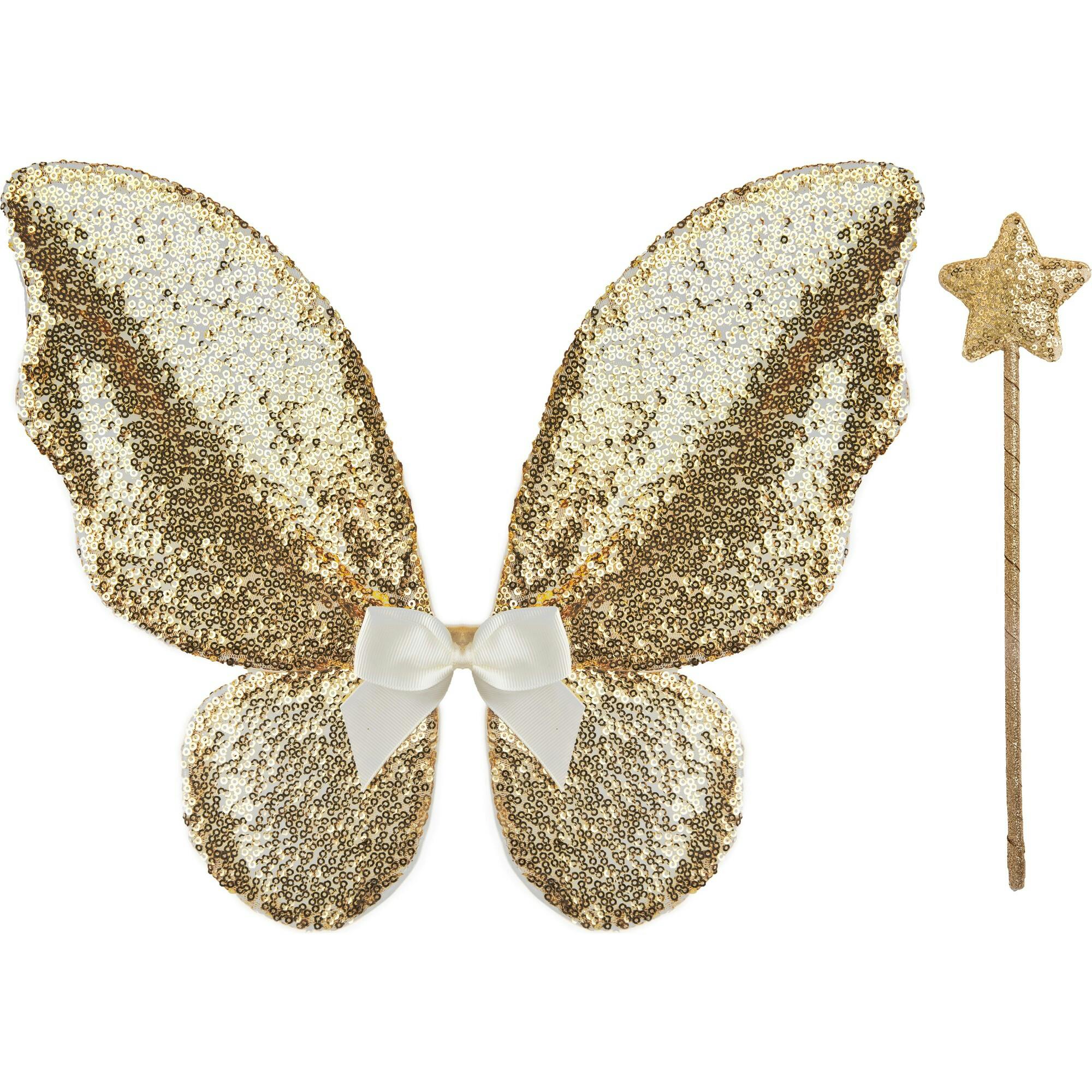 Gracious Gold Sequins Skirt, Wings, & Wand