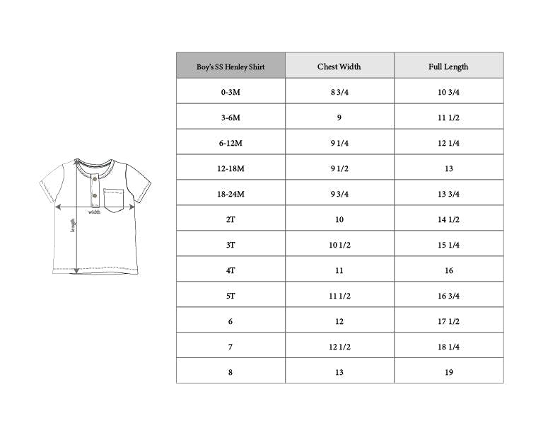 Boys Short Sleeve Henley Shirt in Construction