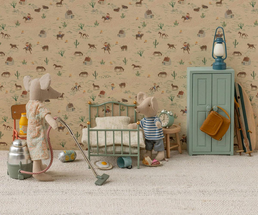 Vintage single bed, Mouse - Mint