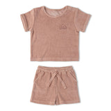 Organic Terry Tee & Shorts Set - Clay