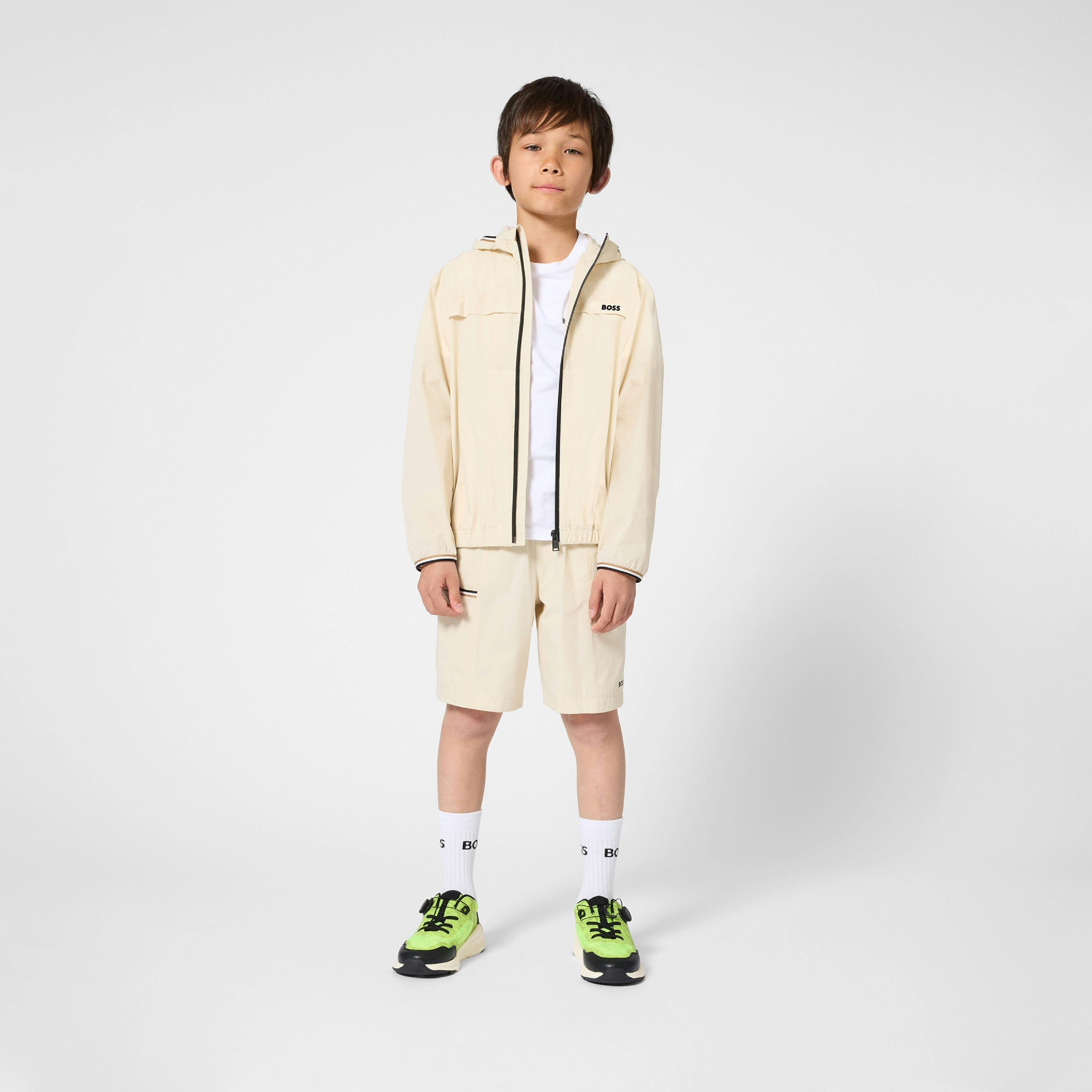 Beige Lightweight Hooded Set