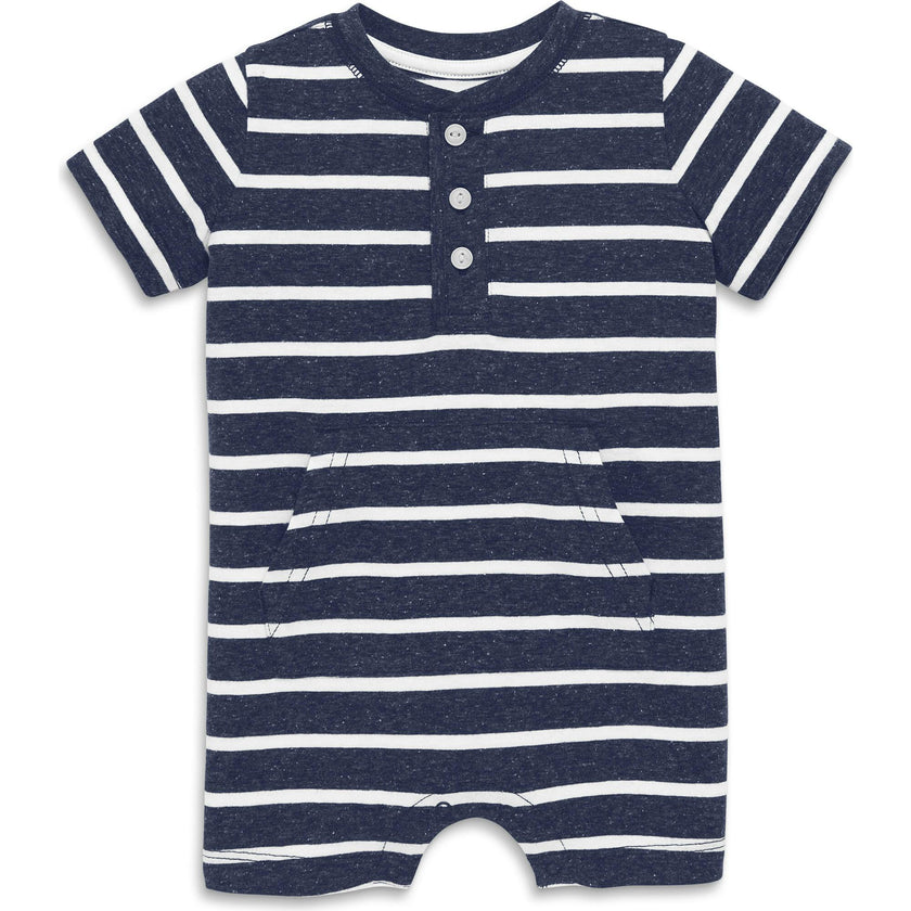 Baby heathered henley shortie in stripe