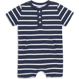 Baby heathered henley shortie in stripe