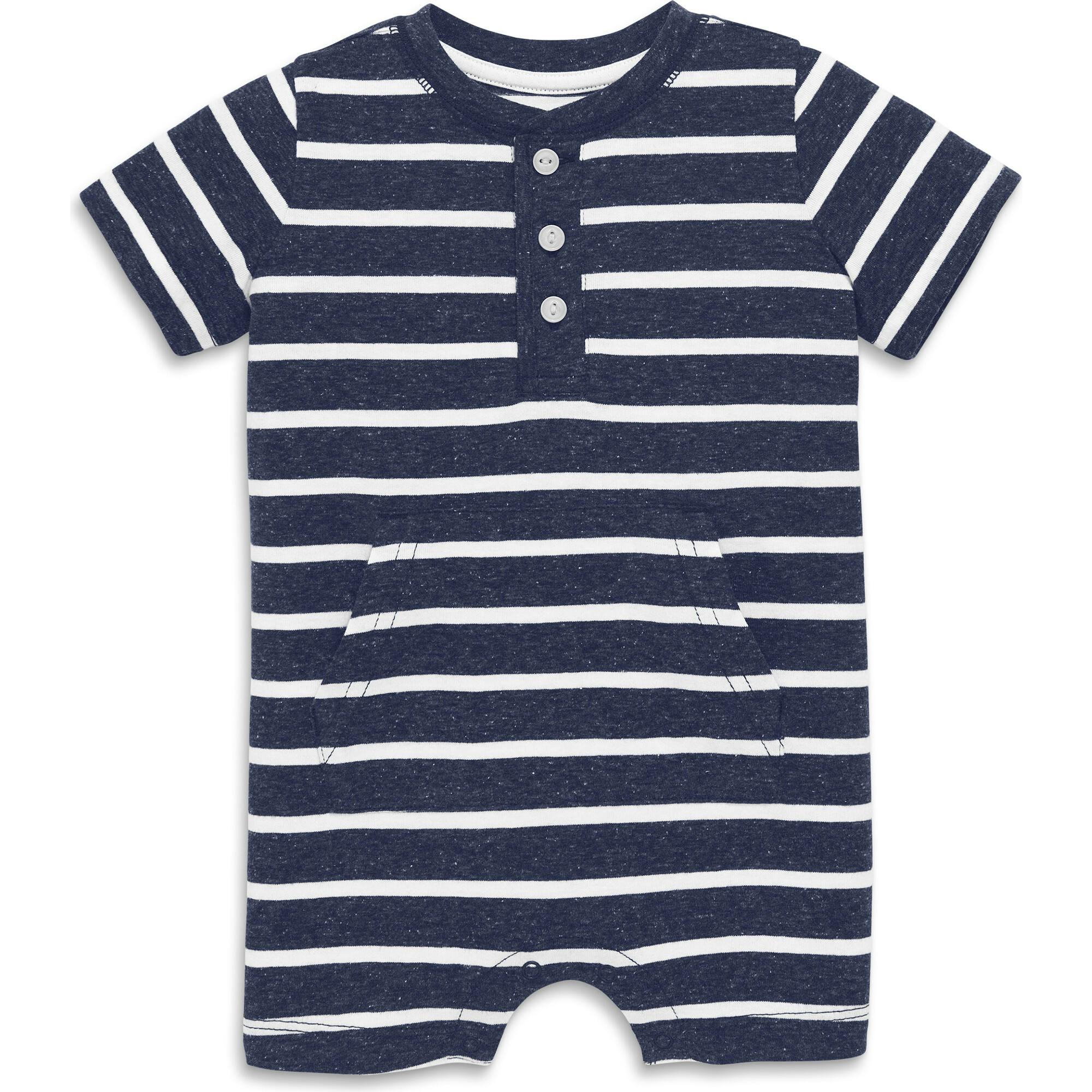 Baby heathered henley shortie in stripe