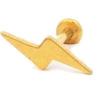 Lightning Bolt Titanium Flat Back Stud Earring