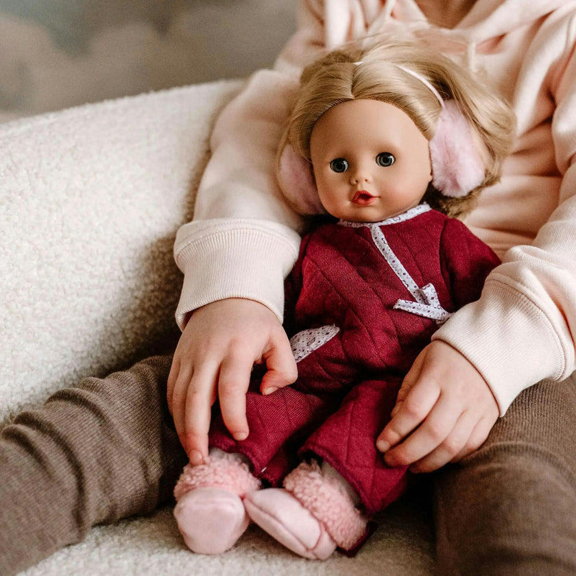 Gotz Muffin Jubilee Doll –13" Soft‑Body Baby with Blue Sleeping Eyes