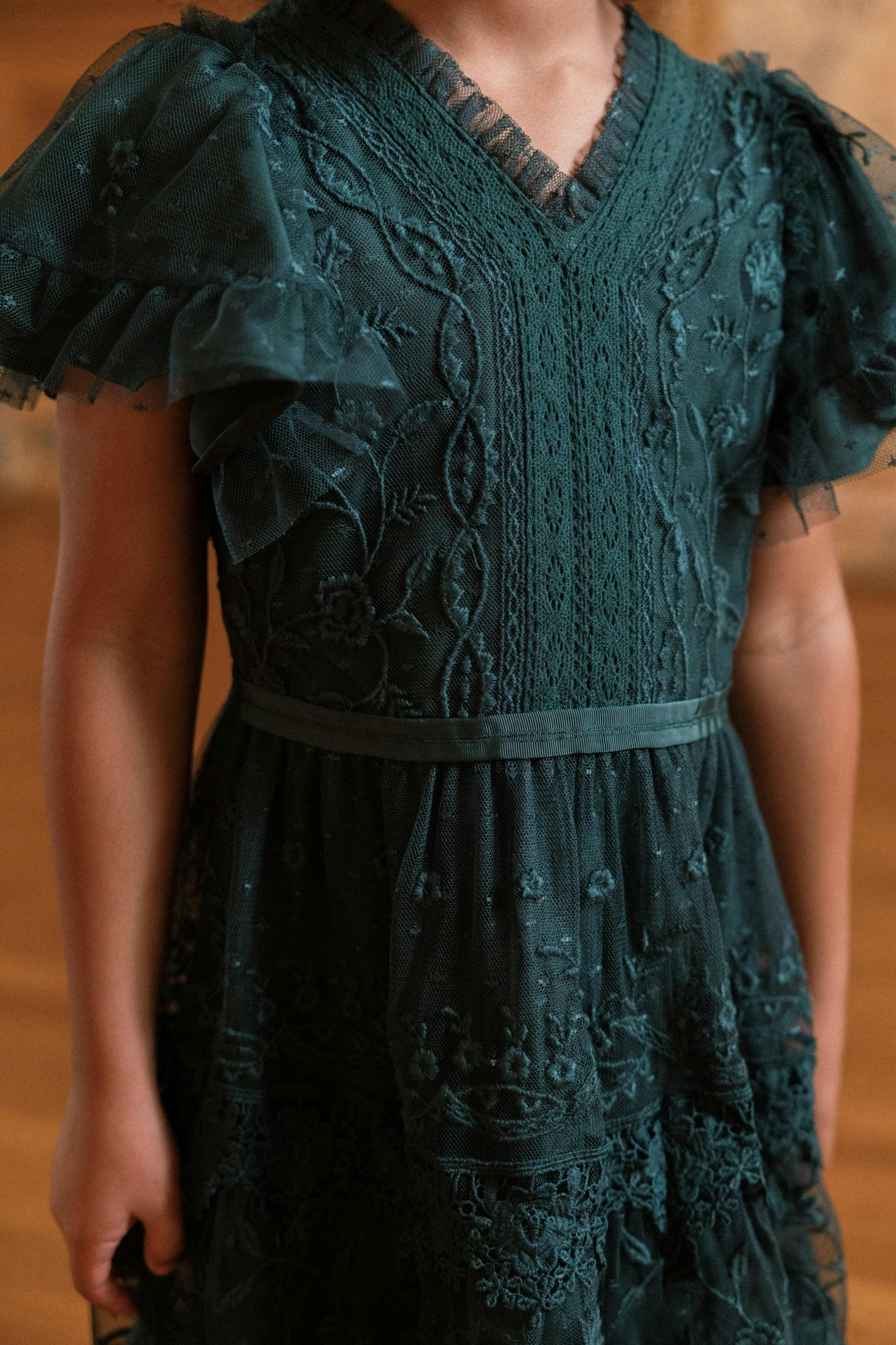 Mini Jules Dress in Emerald