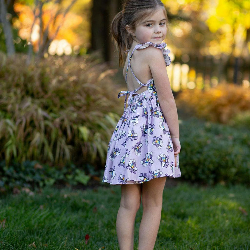 Ruffle Sleeve Dress in Roller Skates
