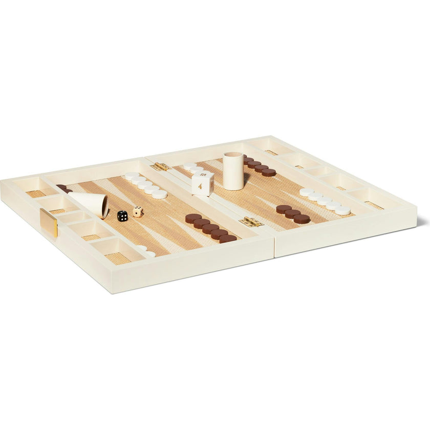 Lacquer Raffia Backgammon Set