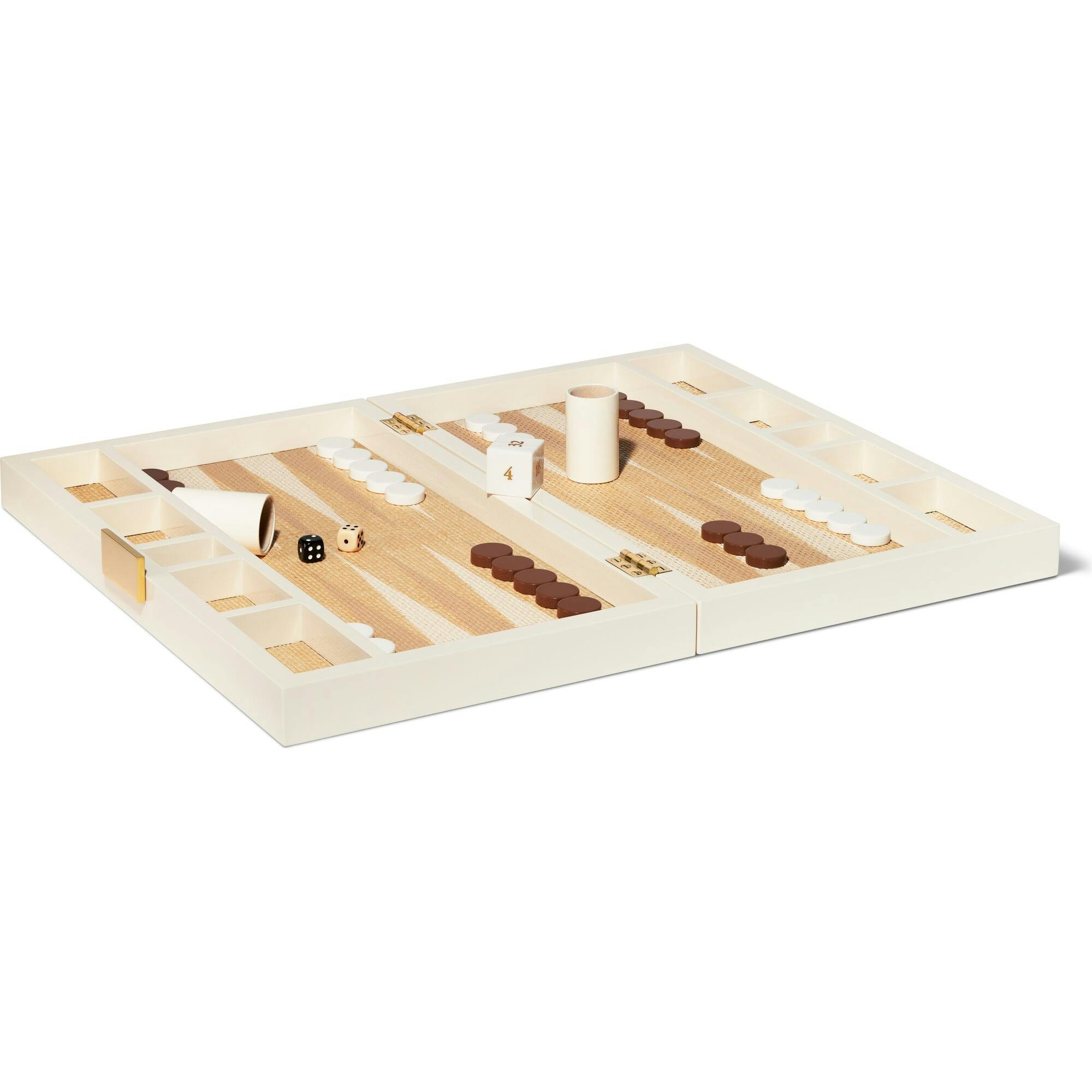 Lacquer Raffia Backgammon Set