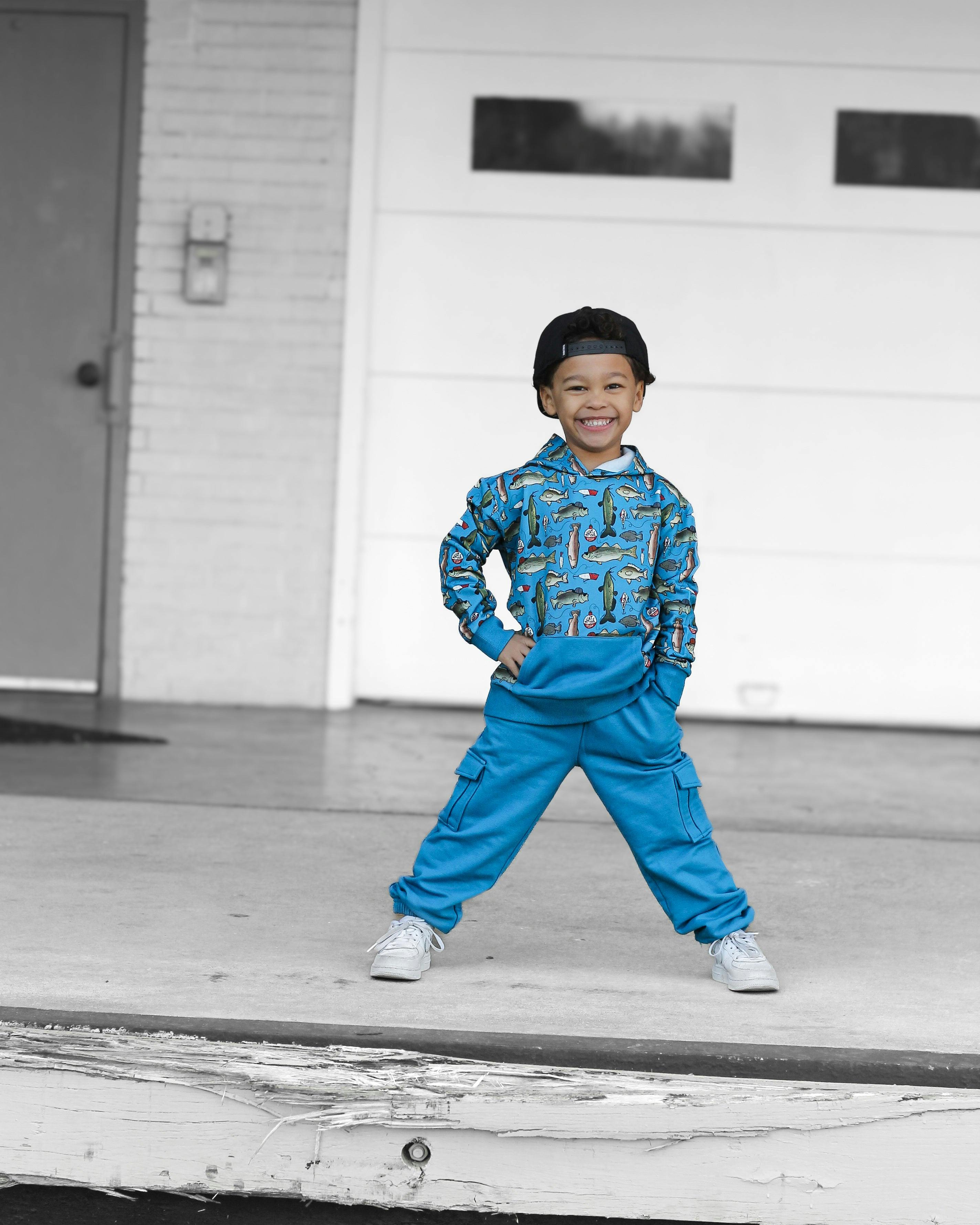 Wishin I Was Fishin' Blue Jogger Set