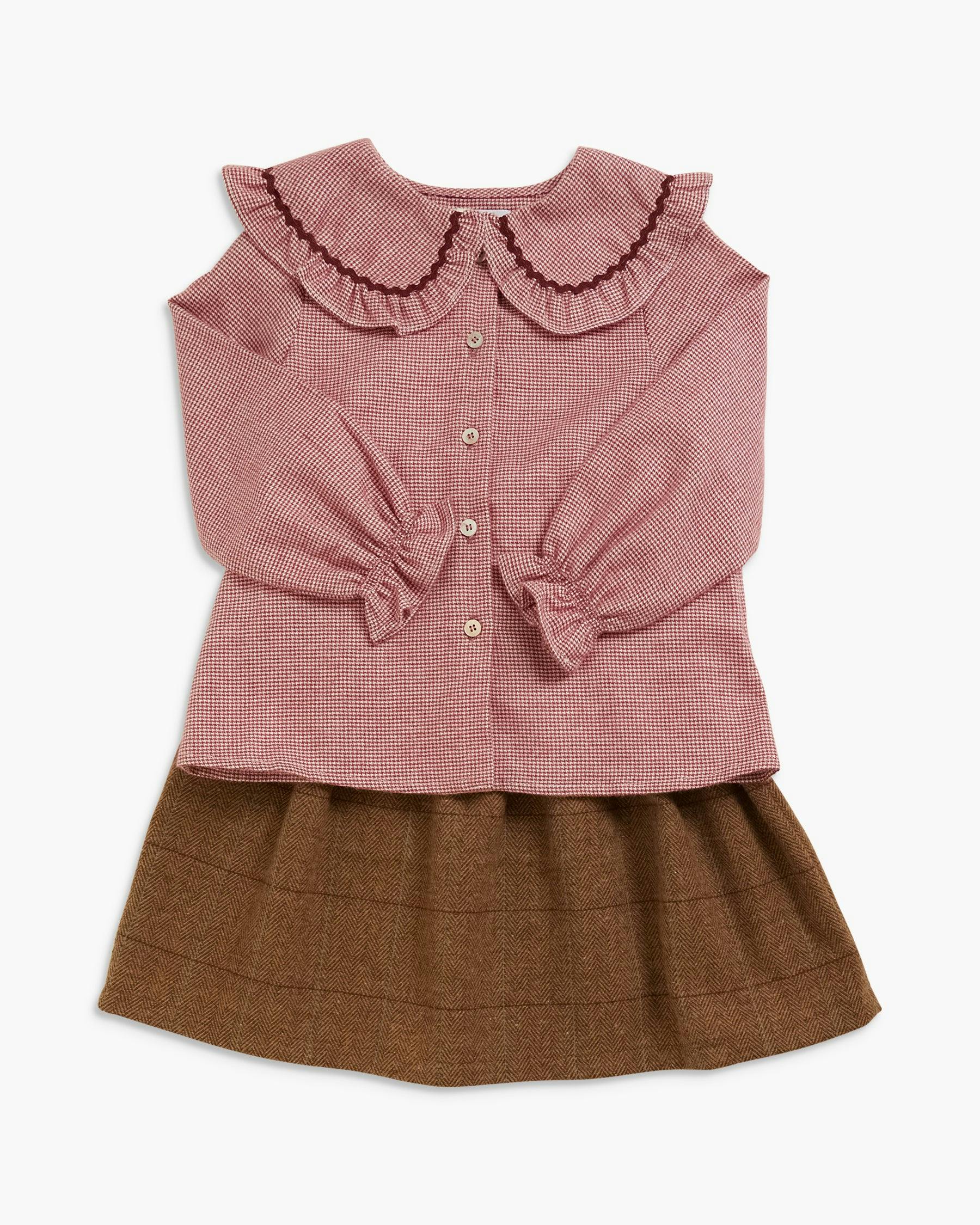 Gaya Blouse Burgundy Minicheck