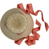 Palmetto Girl’s Hat - Long Coral Grosgrain Ribbon