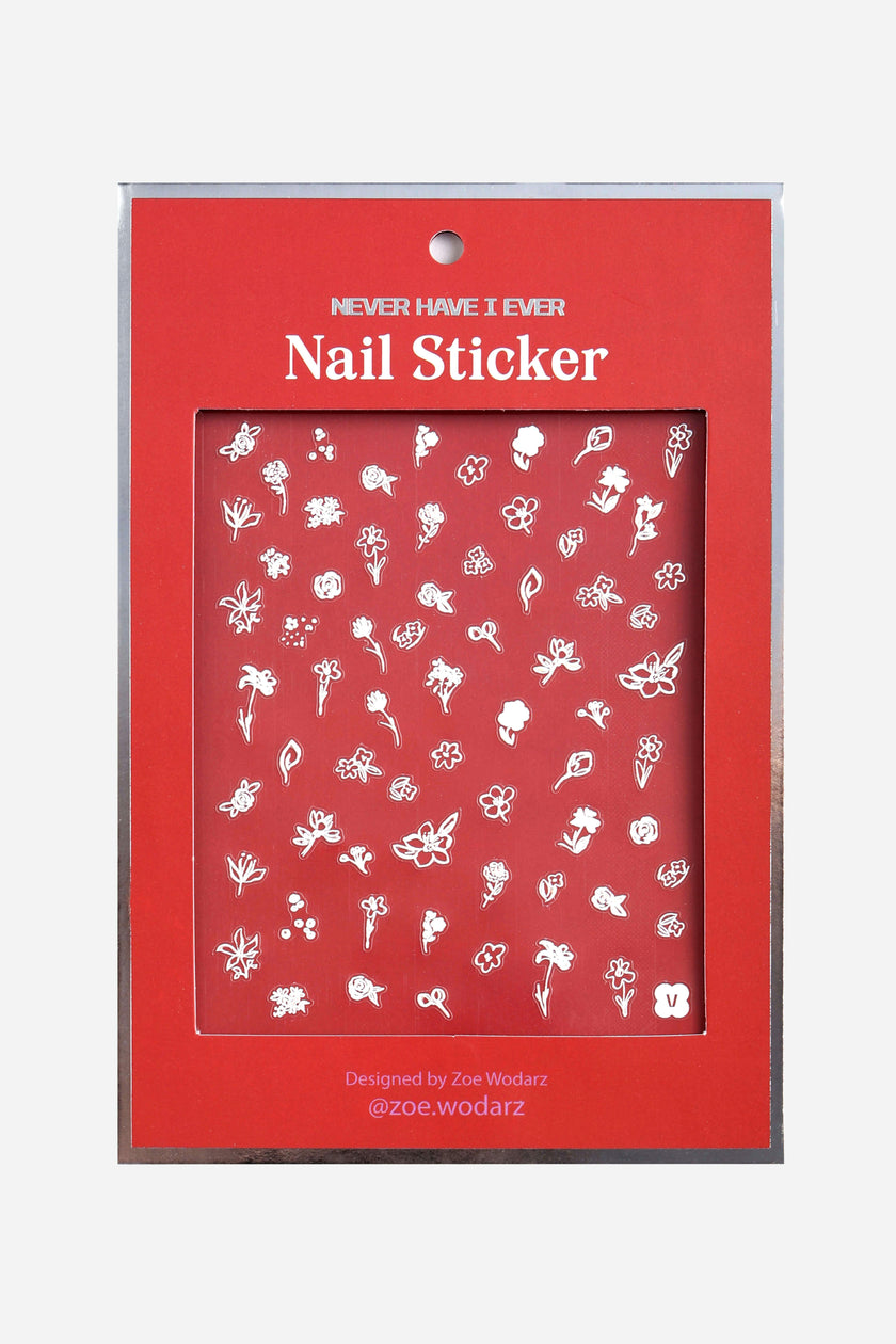Nail Sticker By Zoe Wodarz - Flower White
