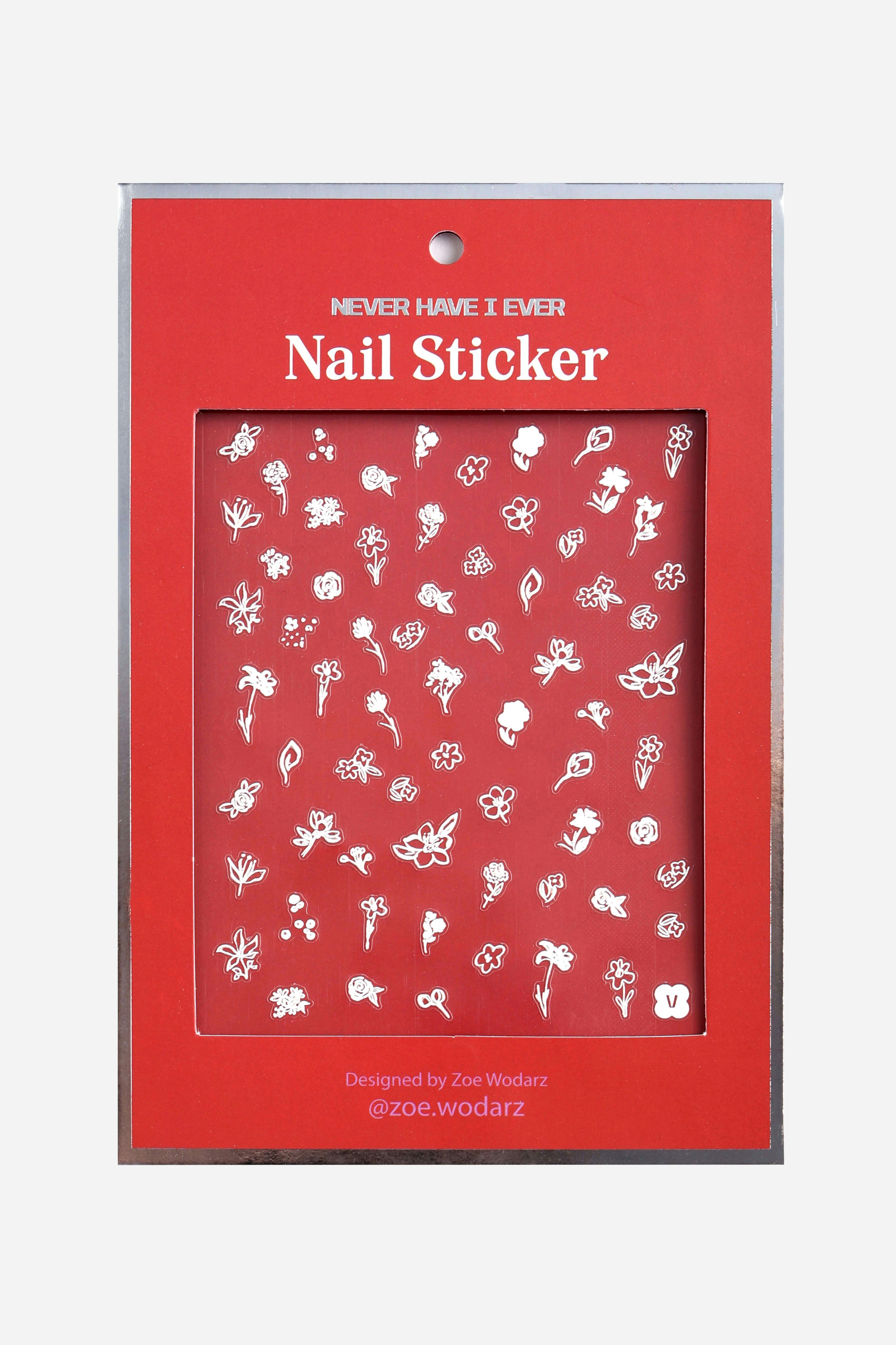 Nail Sticker By Zoe Wodarz - Flower White