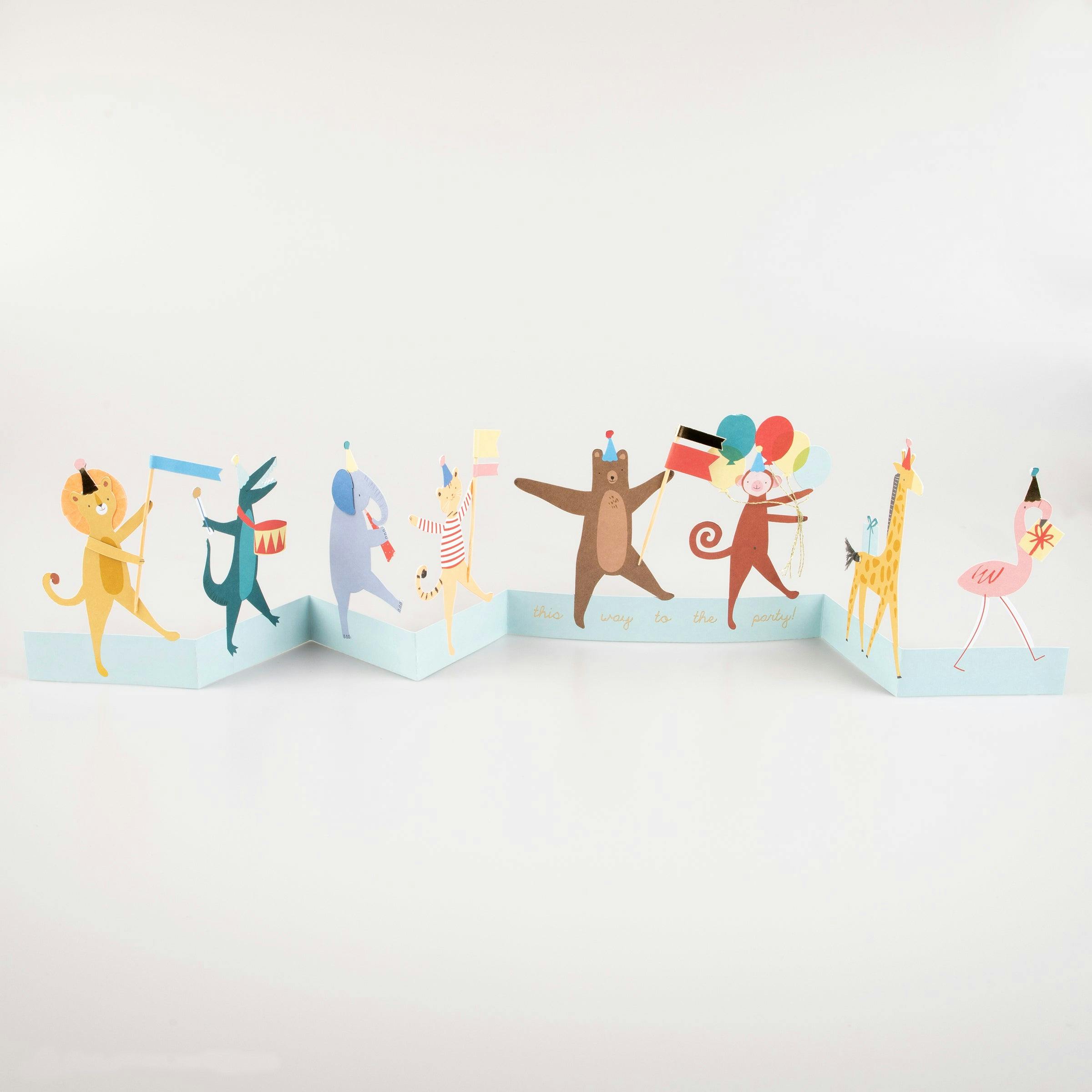 Animal Parade Concertina Card