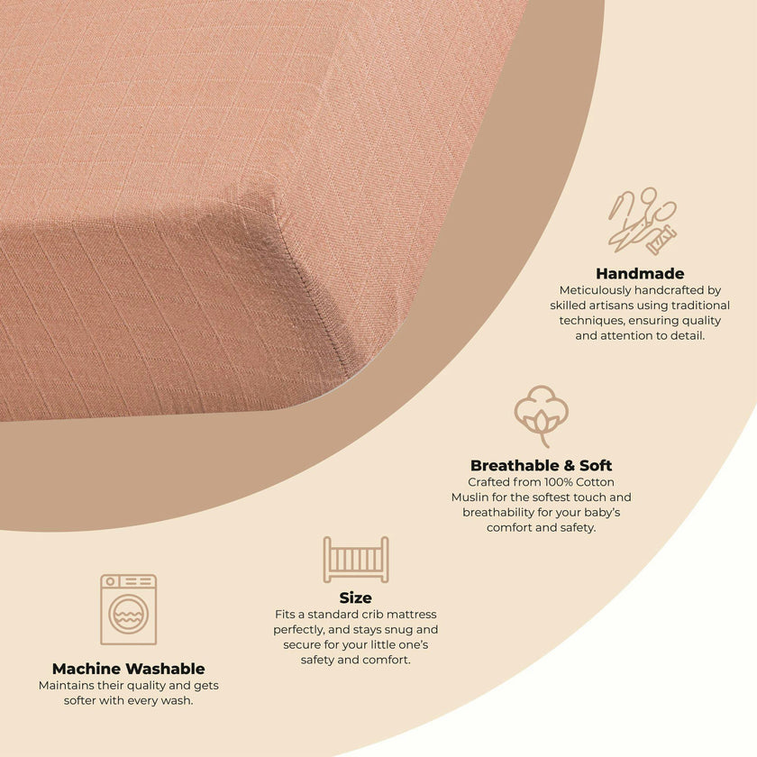 Kaleidoscope Copper Cotton Fitted Crib Sheet