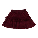 Velour Tired Ruffle A-Line Short Skirt