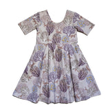 Reese Print Round Neck Elbow Sleeve Twirl Dress