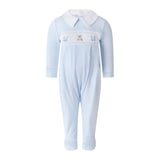 Pima Blue Pram Embroidered Footie