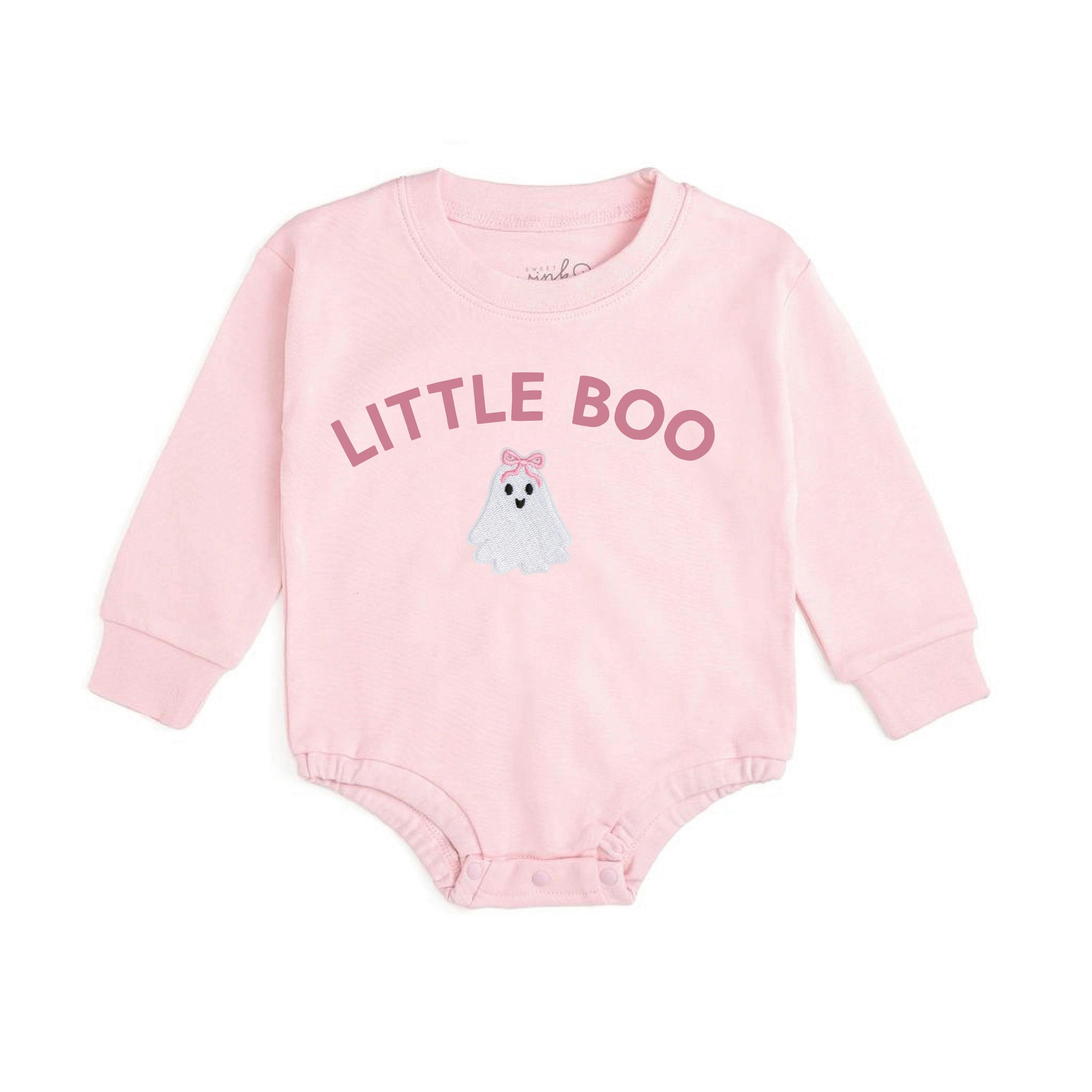 Little Boo Patch Halloween Long Sleeve Romper