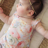 Rose Dreams Ruffled Strap Bubble Romper
