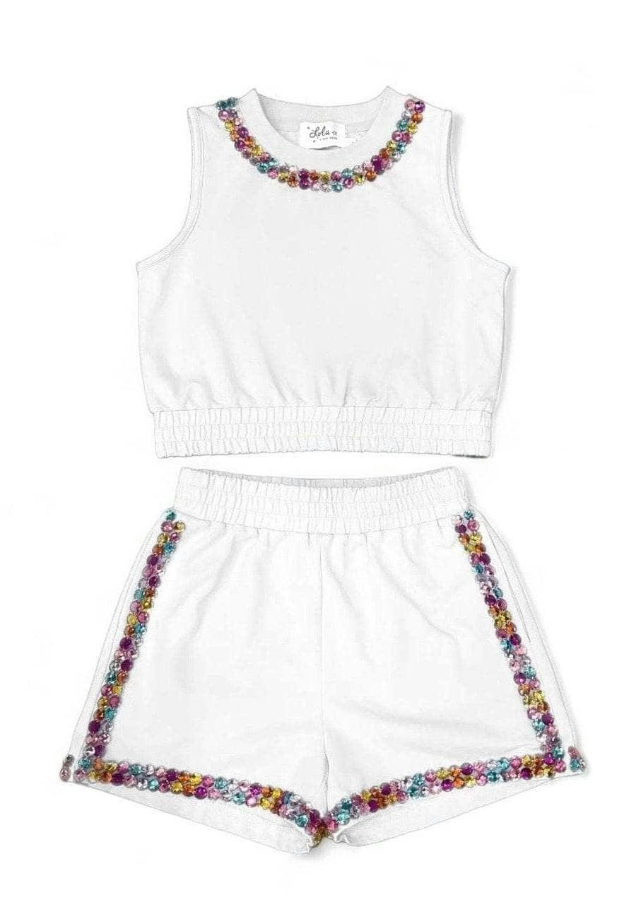 White Rainbow Gems Short Set