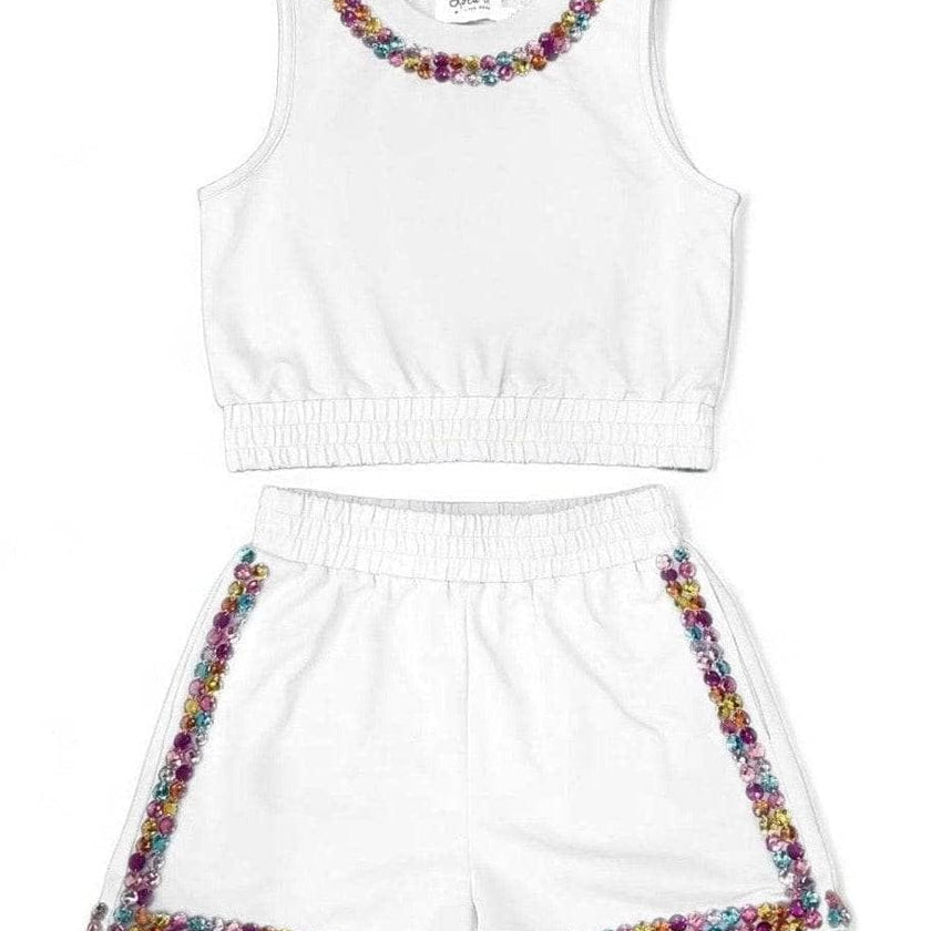 White Rainbow Gems Short Set
