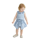 Blue Floral Bow Short Set